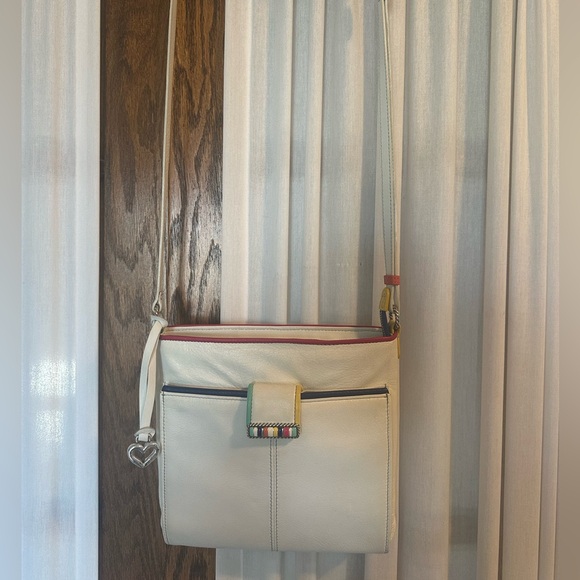 Brighton White Leather Rainbow All-in-One Crossbody Bag - Picture 16 of 16